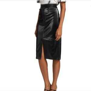 Yigal Azrouël Bonded Jersey Midi Skirt Black Womens SIze 0
